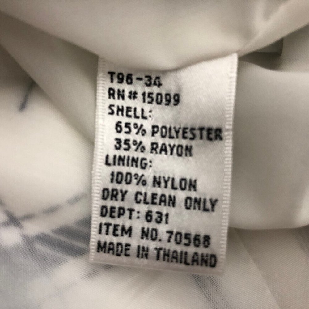 Executive Collection Womens Blazer Jacket Sz 14 White Blue Stripes Front Pockets - Picture 12 of 12
